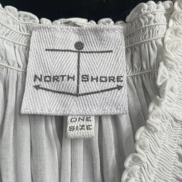 North Shore White Flowy Boho Embroidered Long Sleeve Tunic Top Shirt One Size - Picture 4 of 11